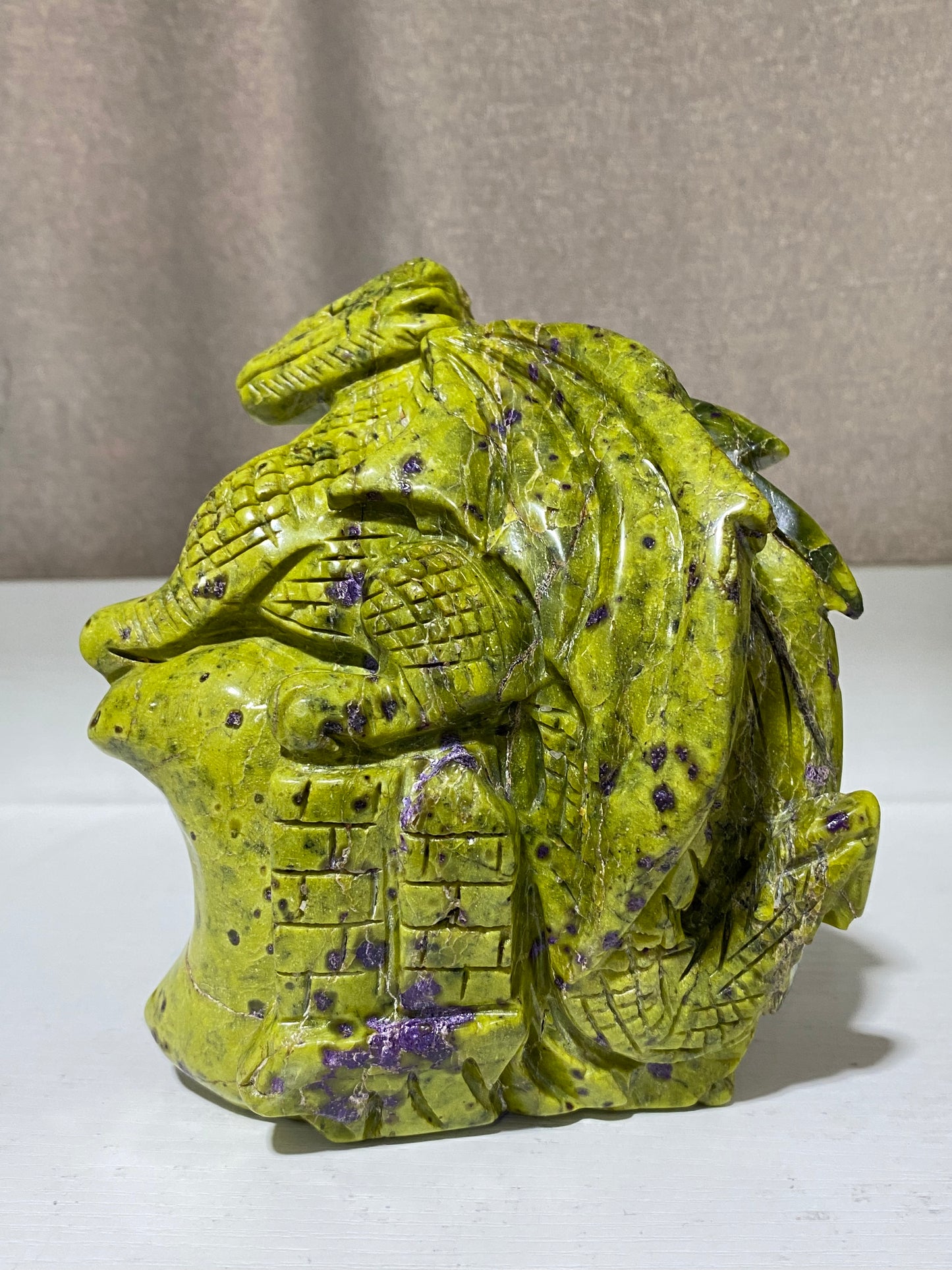 Atlantisite flying dragon carving #1258
