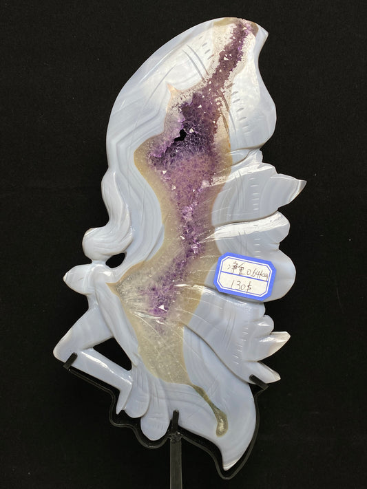 Amethyst agate fairy with stand