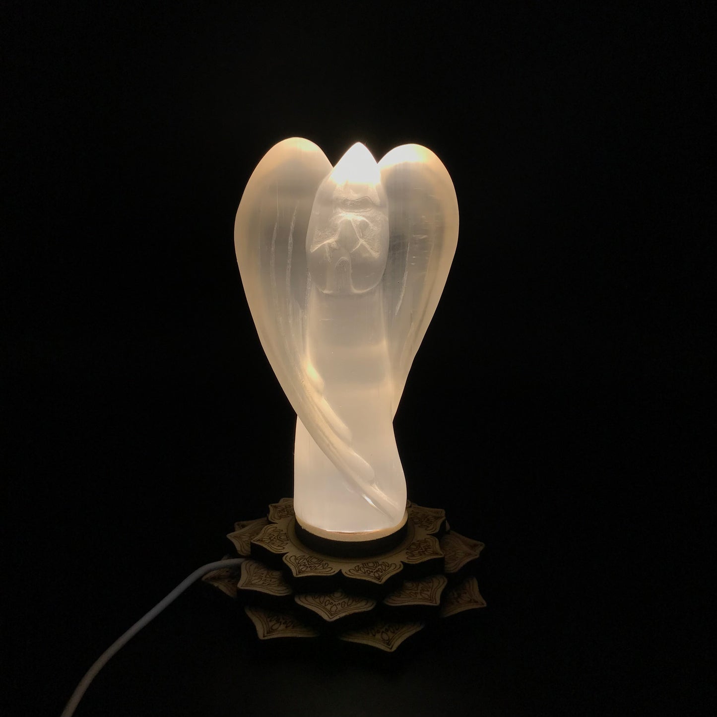 lotus yellow light sphere stand