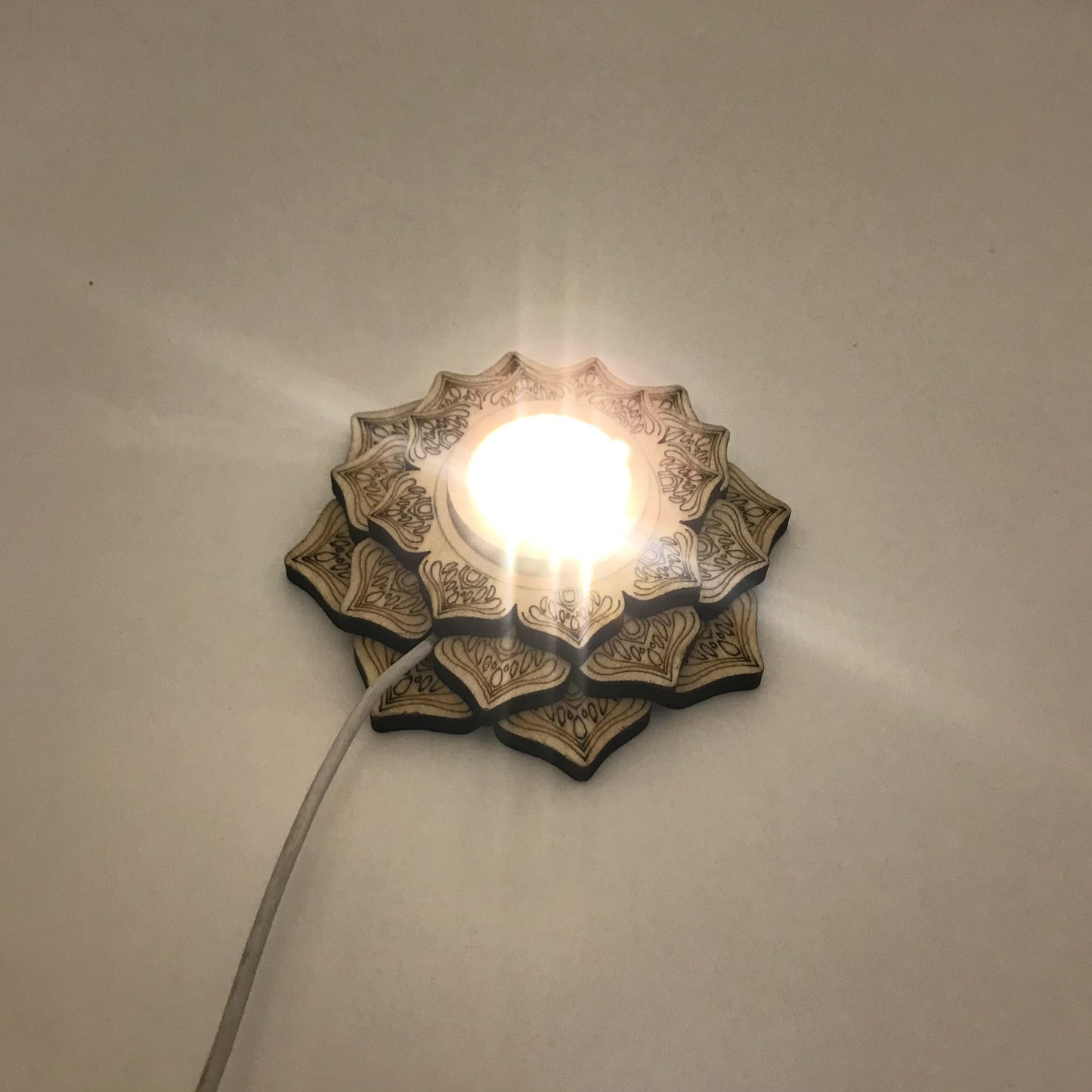 lotus yellow light sphere stand