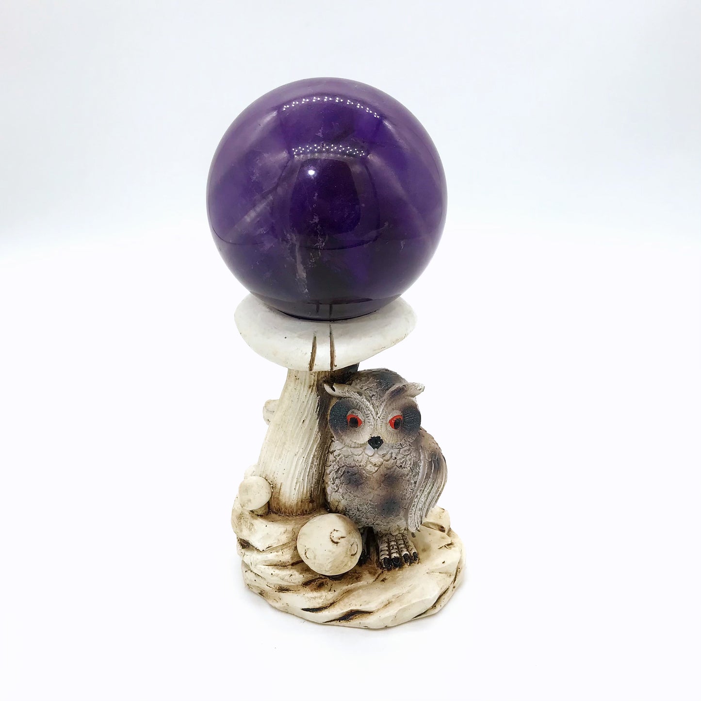 Resin Owl mushroom sphere stands