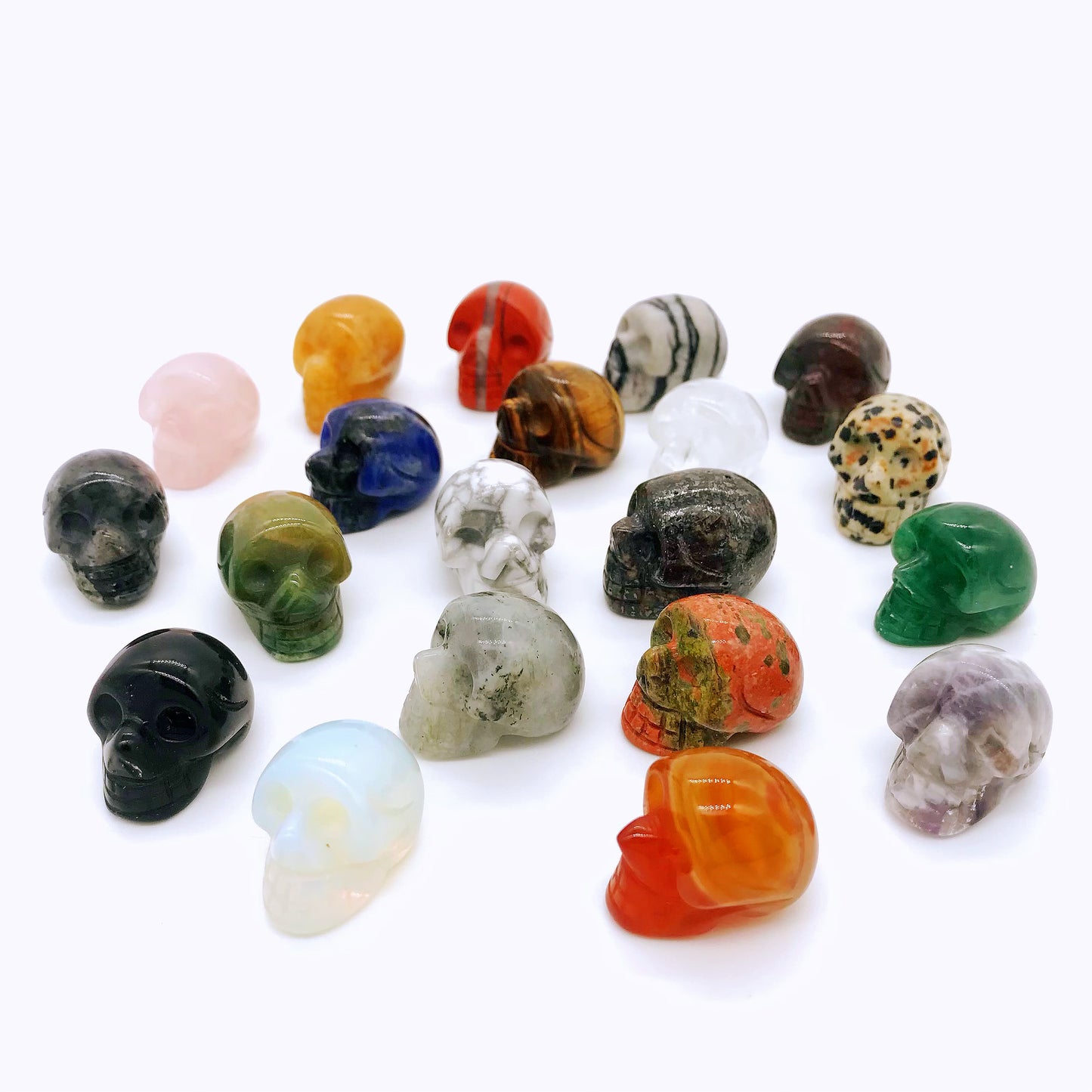 Crystal mini skulls carving