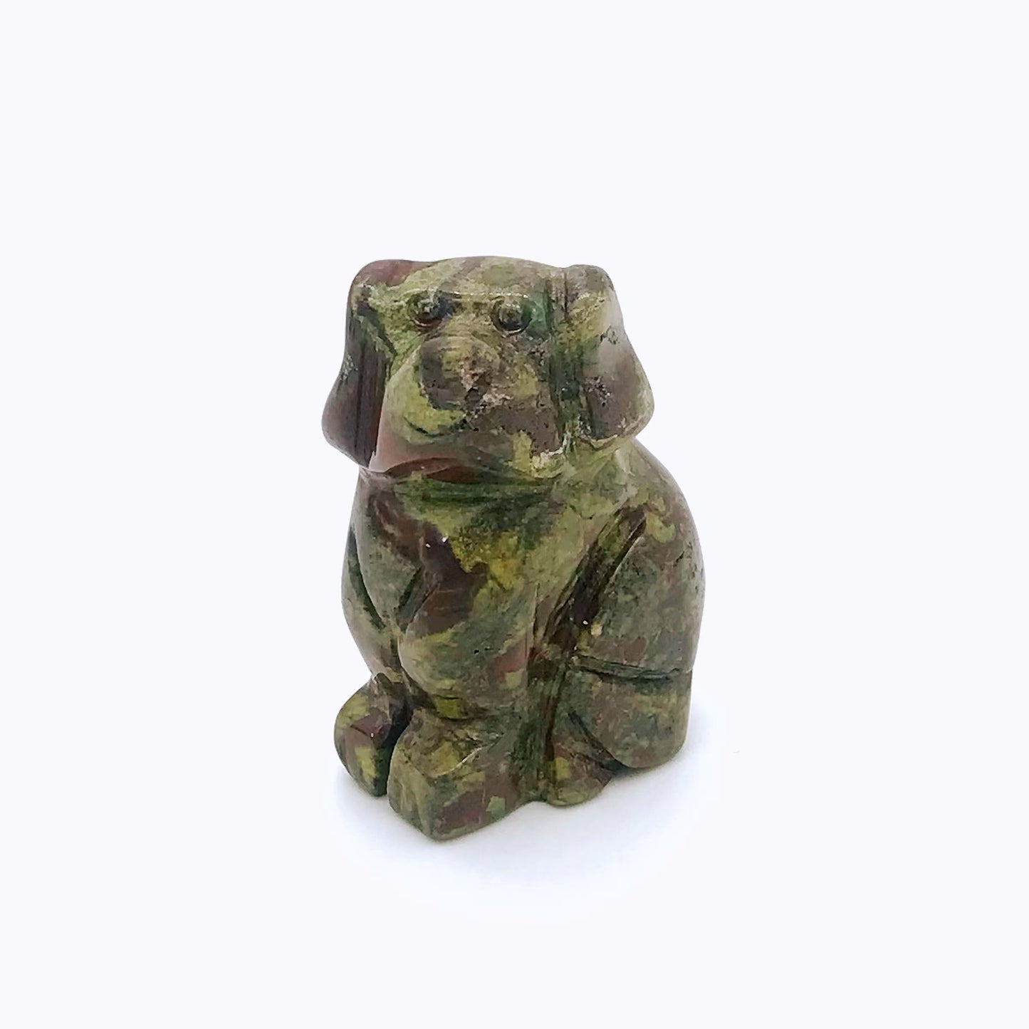 Crystal dog carvings of different materials