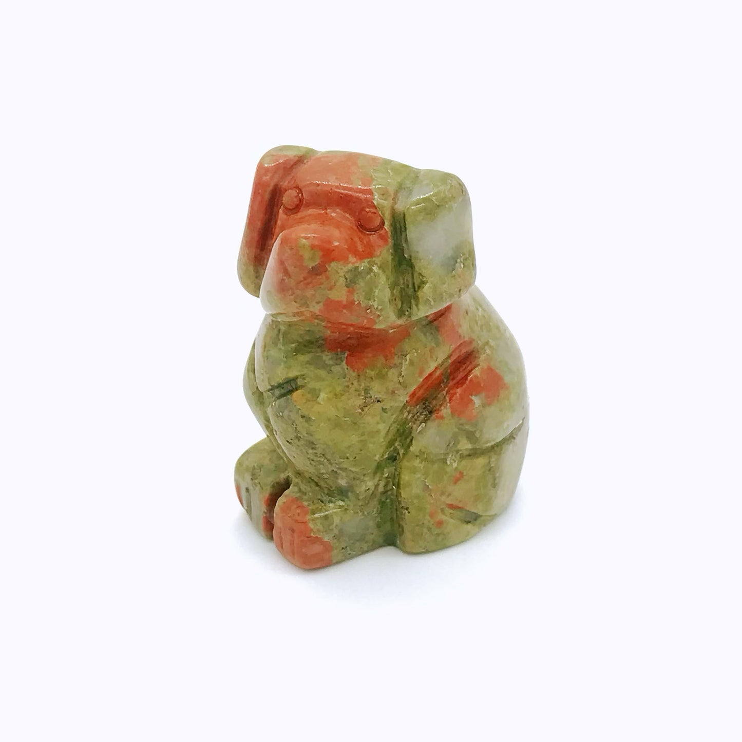 Crystal dog carvings of different materials