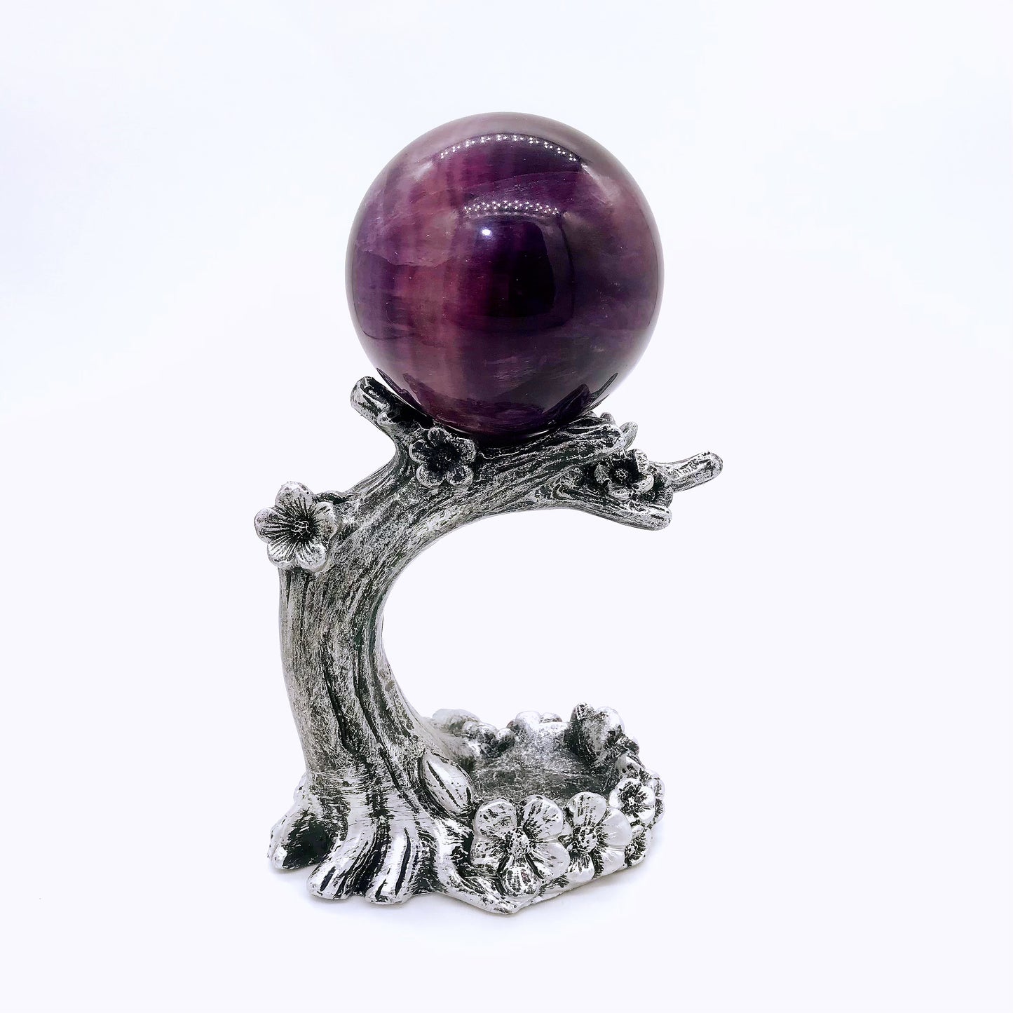 Crystal resin sphere stands