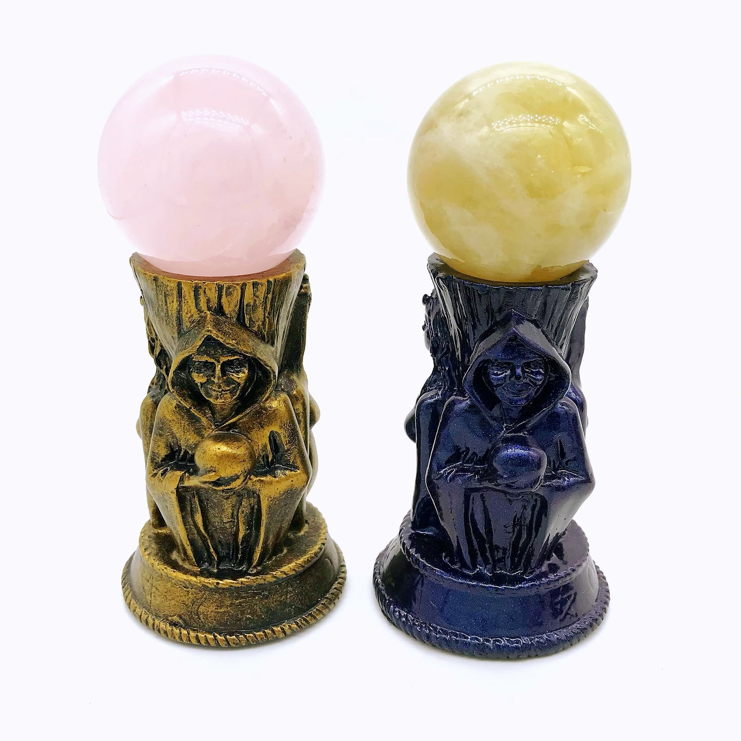 Crystal resin witch sphere stand