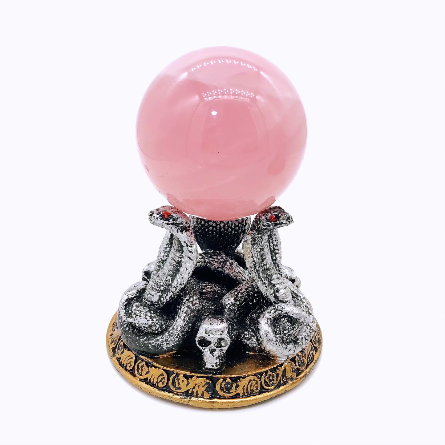 Crystal resin cobra sphere stands