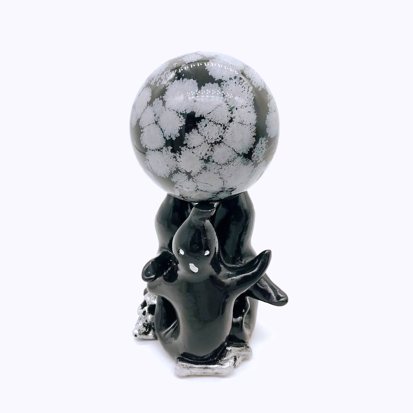 Crystal resin ghost sphere stand