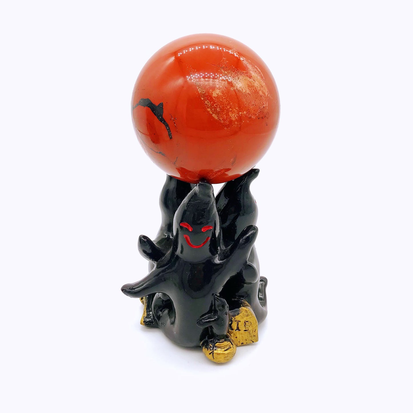 Crystal resin ghost sphere stand