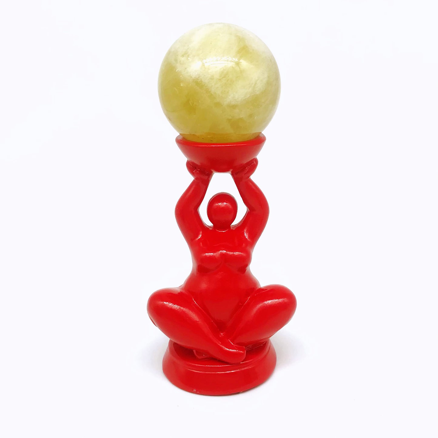 Crystal resin Fat woman sitting sphere stands