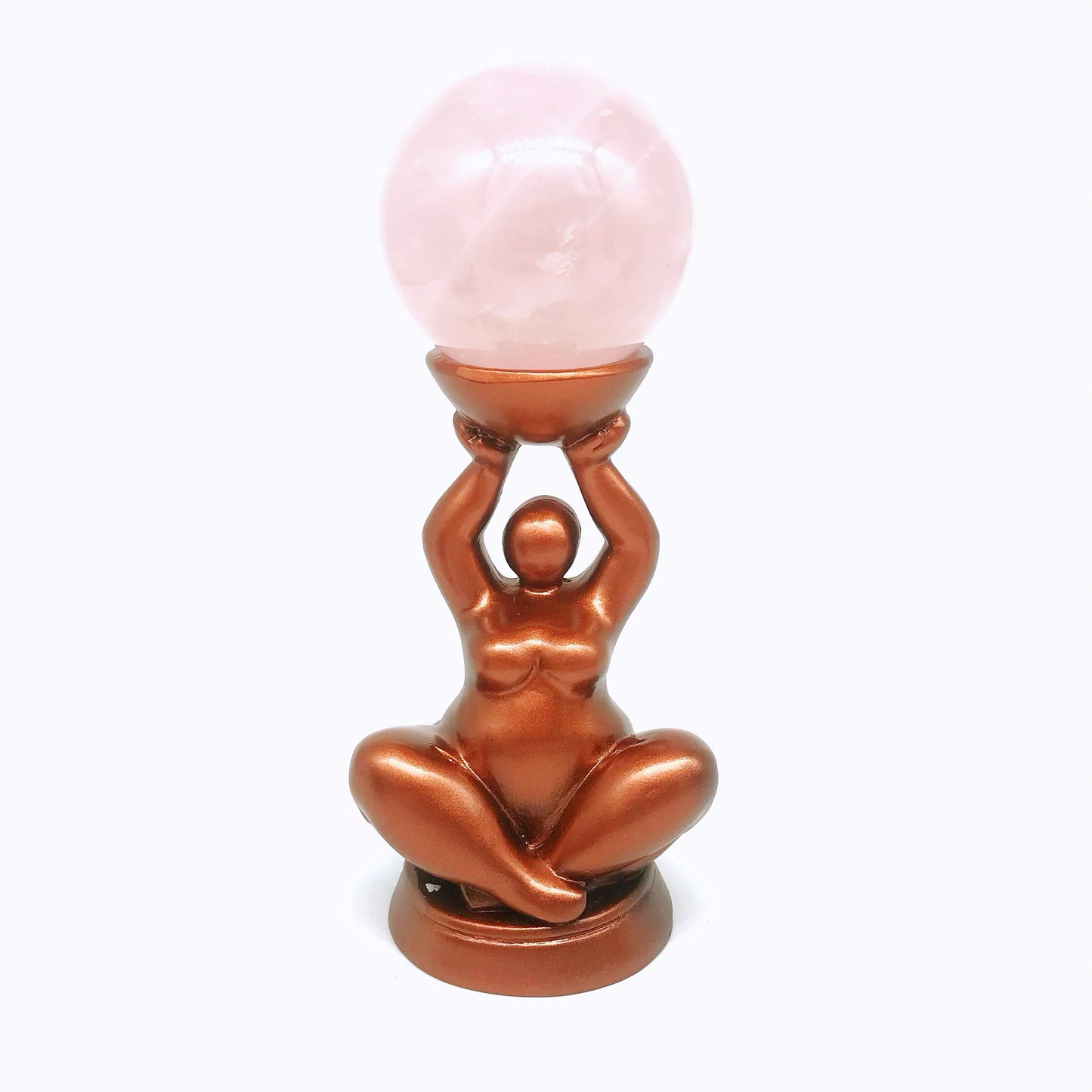 Crystal resin Fat woman sitting sphere stands