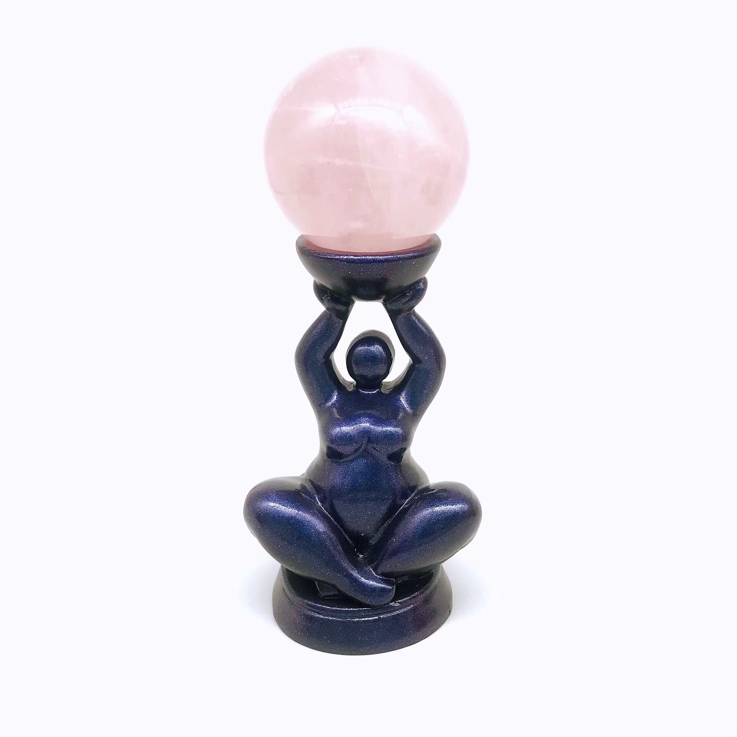 Crystal resin Fat woman sitting sphere stands