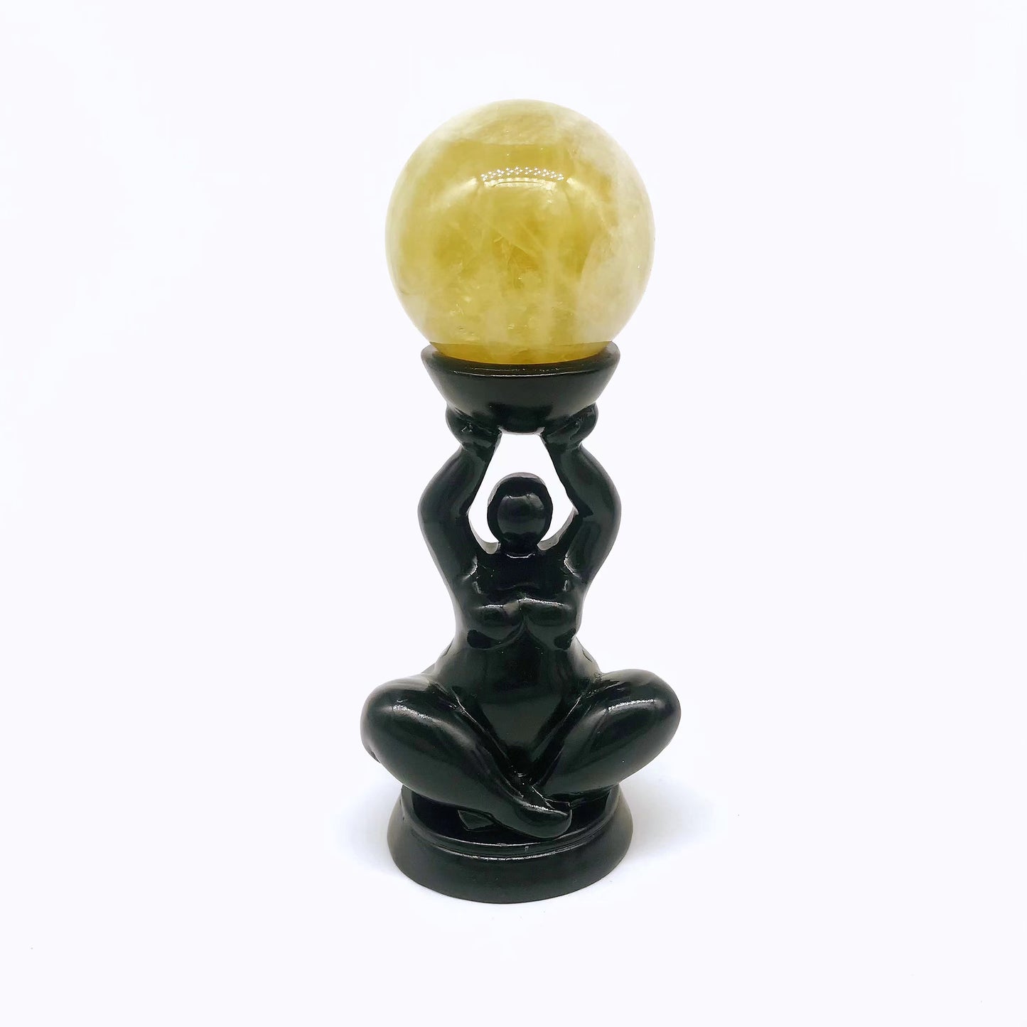 Crystal resin Fat woman sitting sphere stands