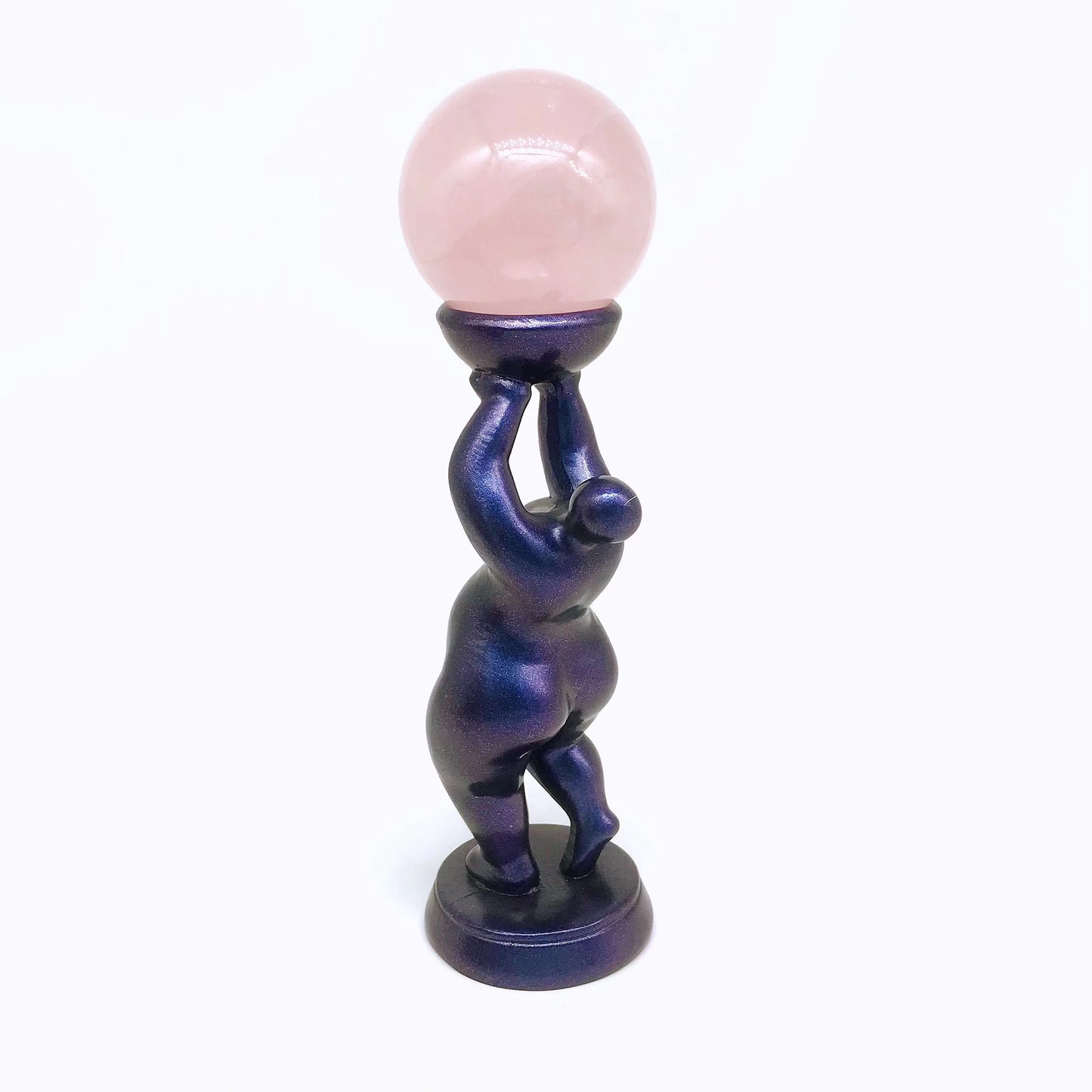 Crystal resin fat standing woman sphere stands