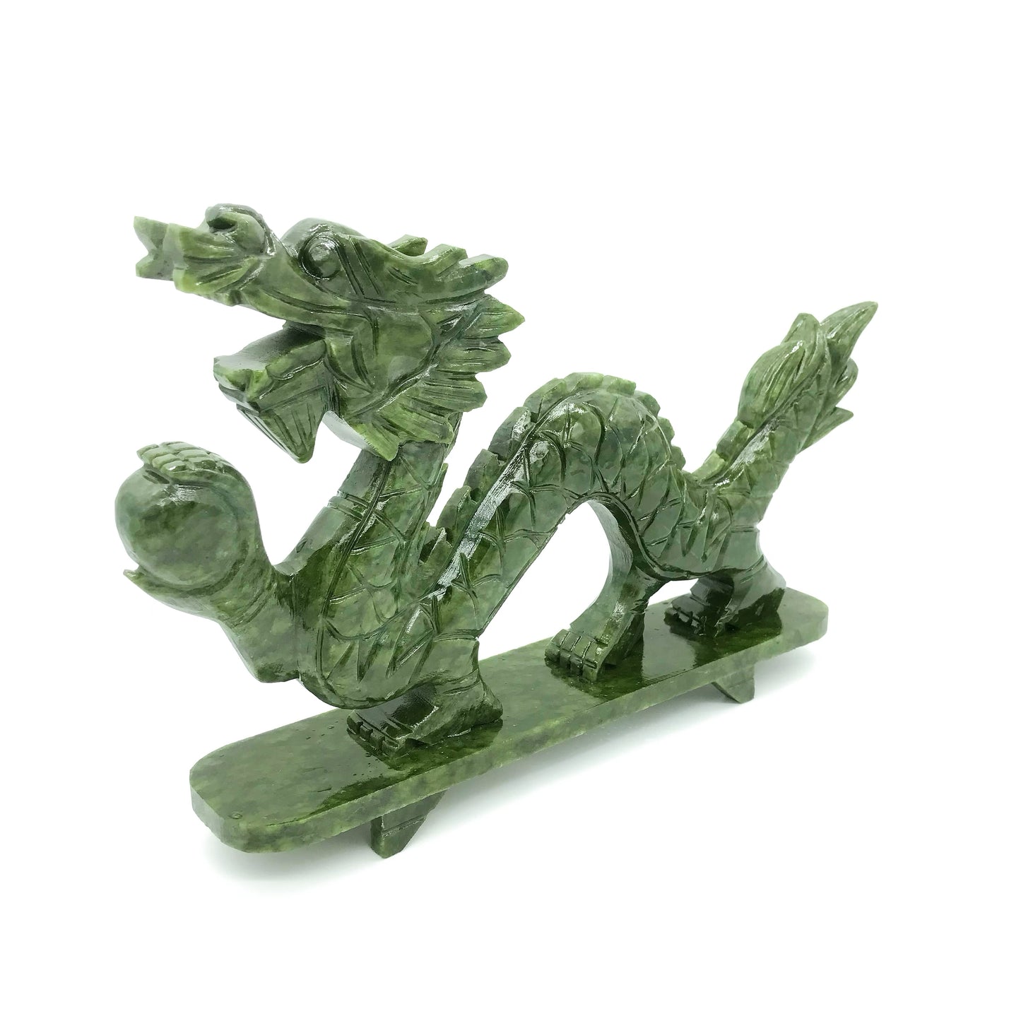 Green jade chinese dragon carving