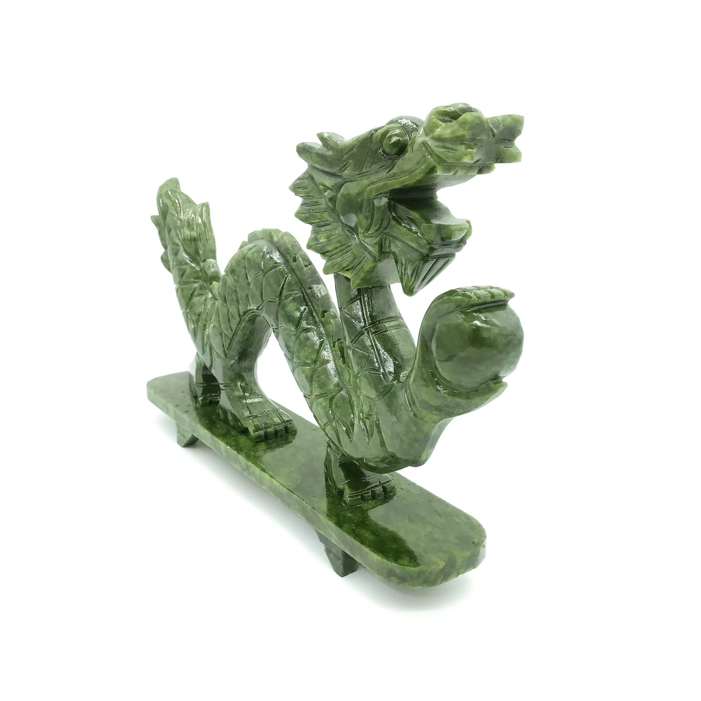 Green jade chinese dragon carving