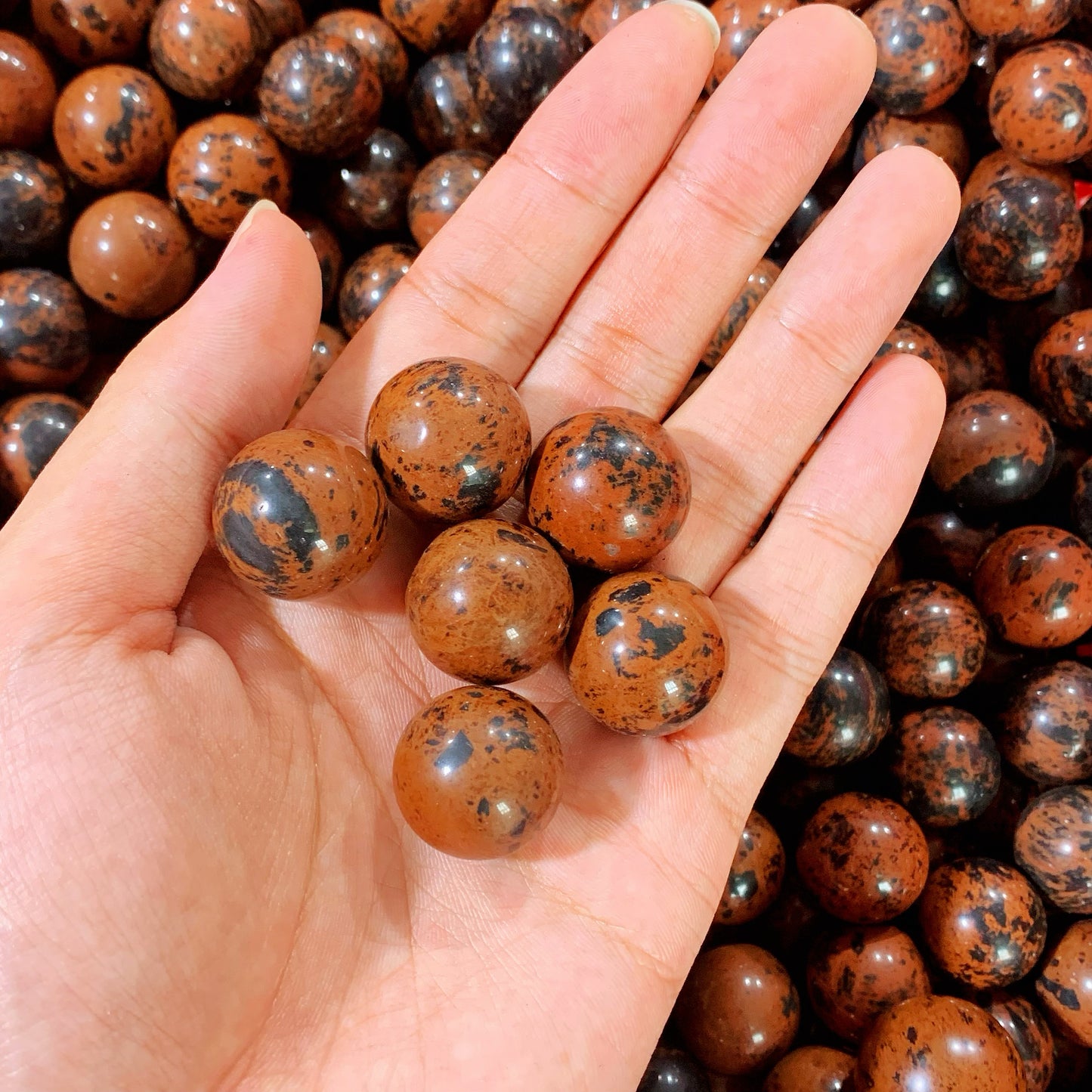 Mahogany obsidian small sphere