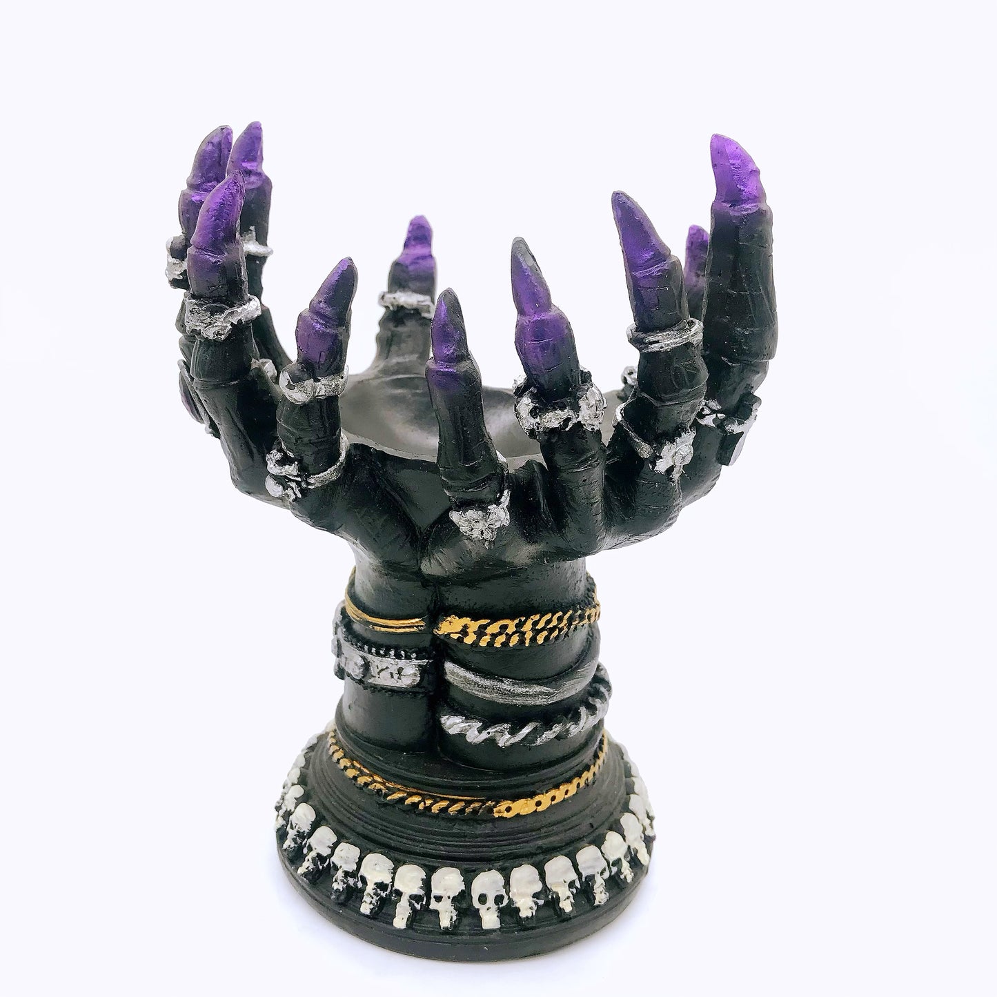 Resin wizard hand sphere stand