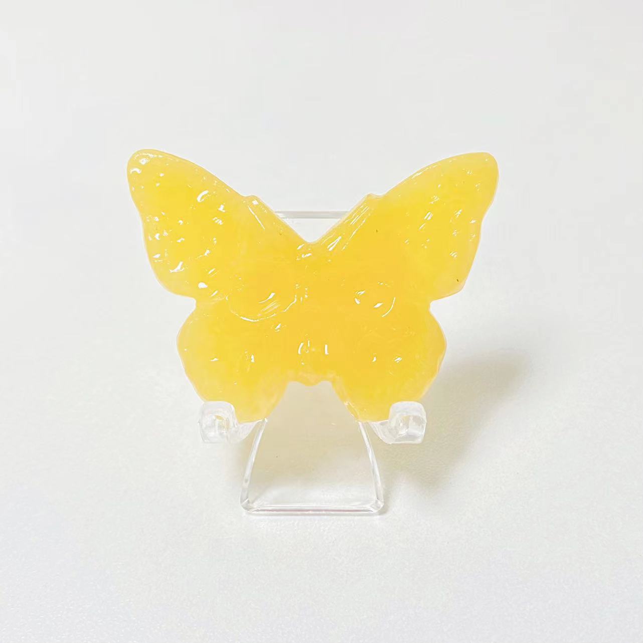 Crystal butterfly skull carvings