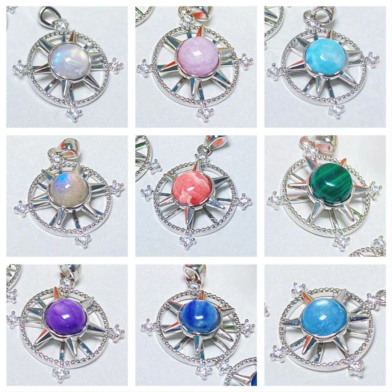Crystal spin star pendants
