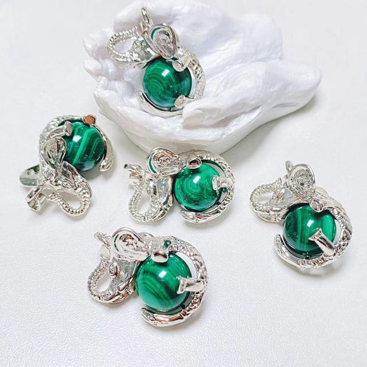Crystal elephant sphere pendants