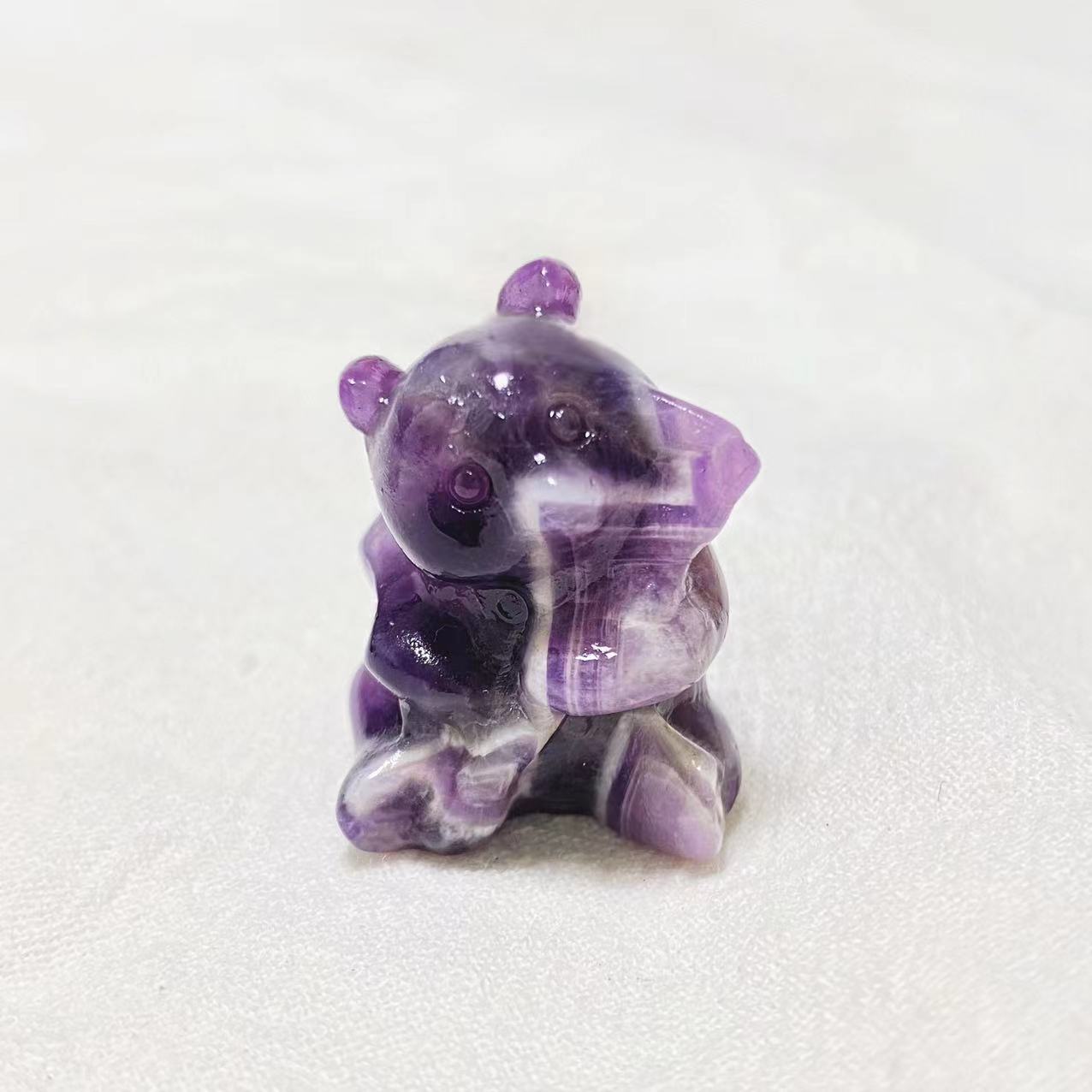 Crystal different materials panda small carvings