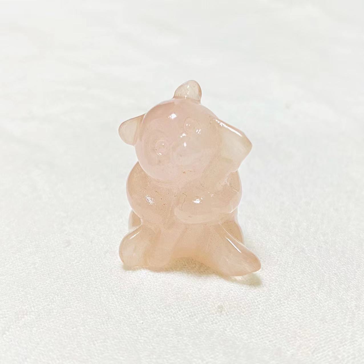 Crystal different materials panda small carvings