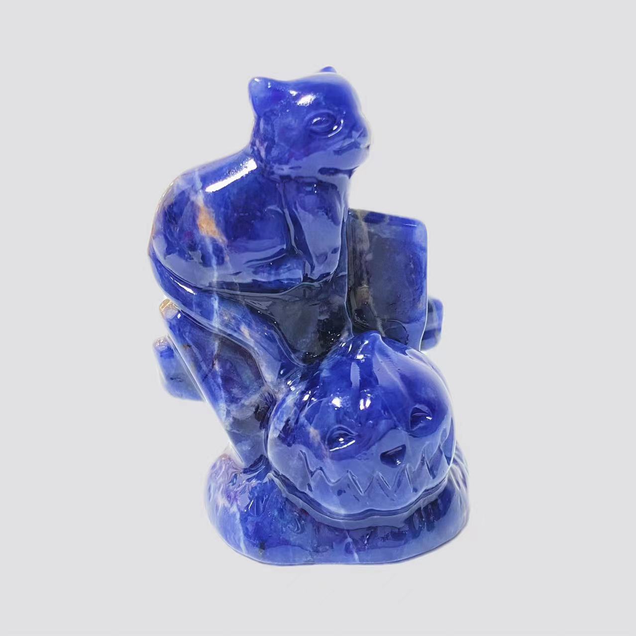 Cat with pumpkin carving