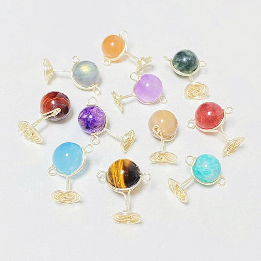 Different materials planet pendants