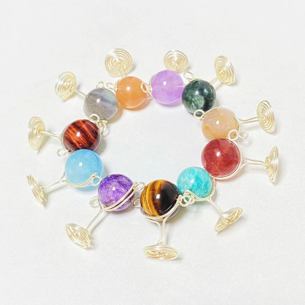 Different materials planet pendants