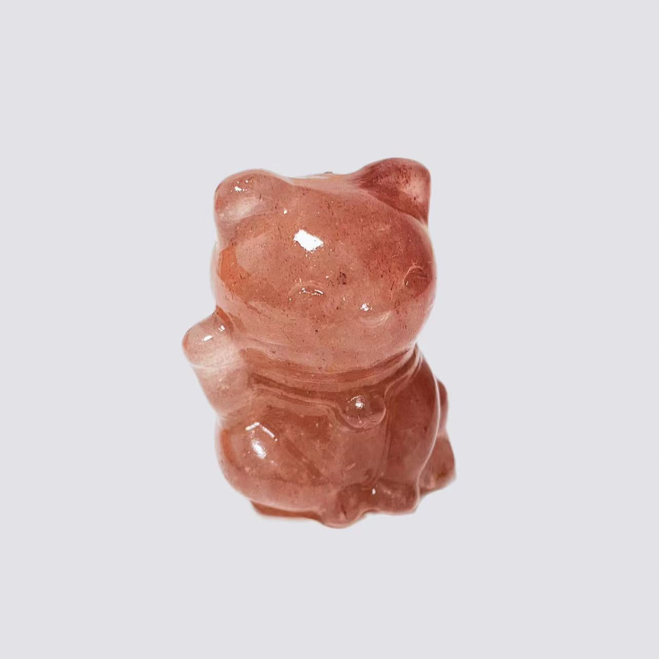 Lucky cat small carving