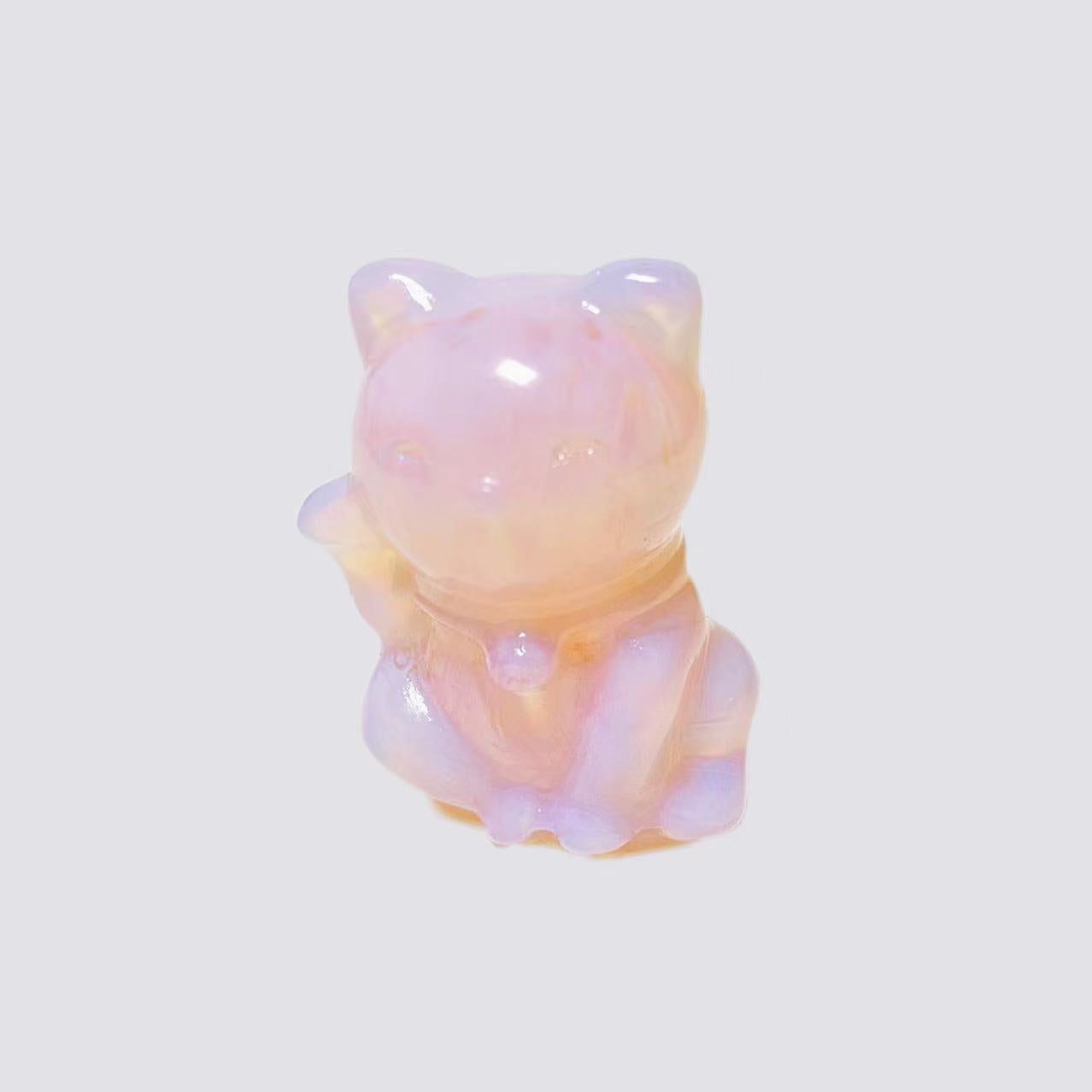 Lucky cat small carving