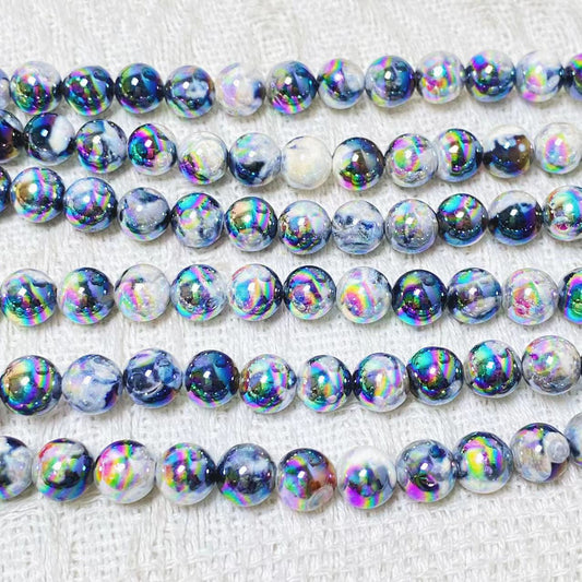 8mm aura beads natural crystals