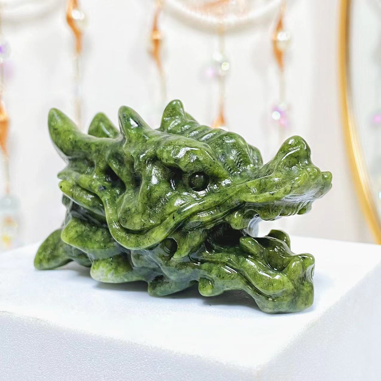 Crystal Chinese Dragon Head Carving