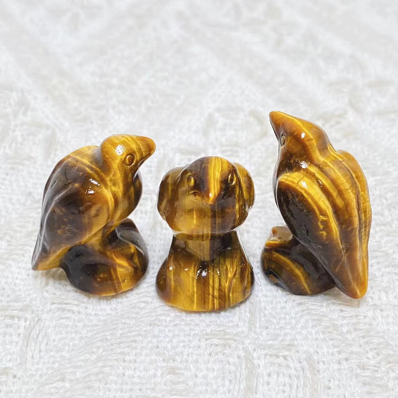 Crystal Tiger's Eye Raven Carving