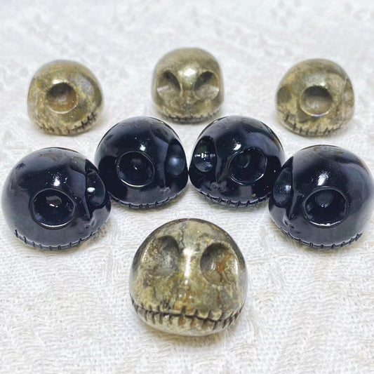 Black Obsidian/ Pyrite jack head