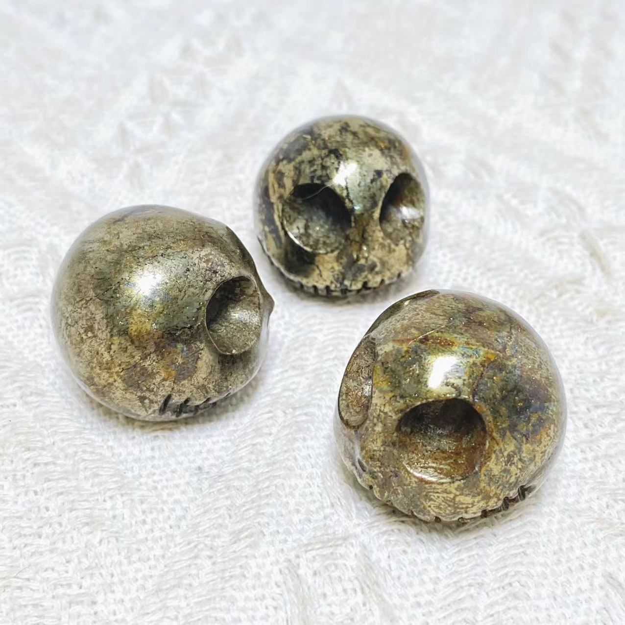 Black Obsidian/ Pyrite jack head