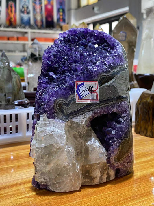 Uruguay Amethyst clusters freeform with calcite #2079