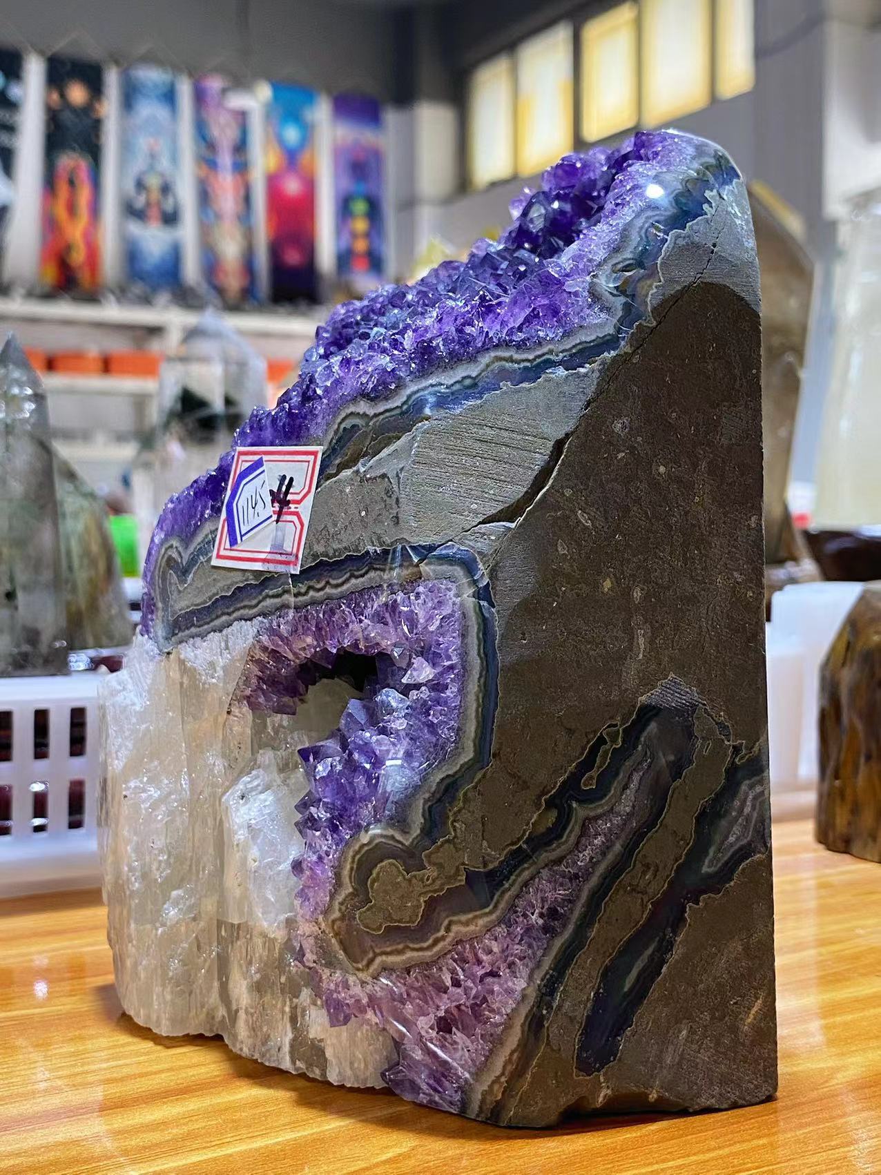 Uruguay Amethyst clusters freeform with calcite #2079