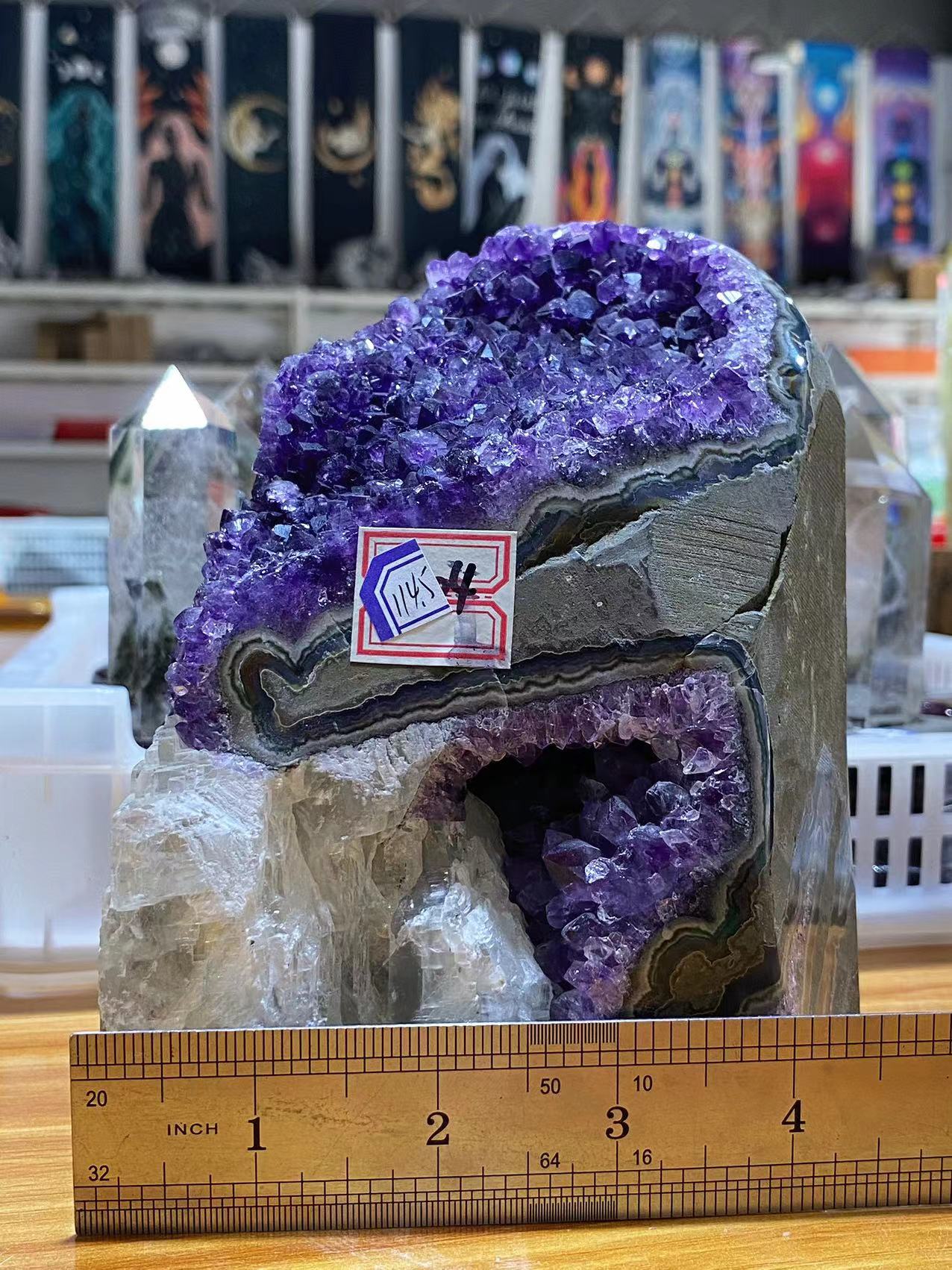 Uruguay Amethyst clusters freeform with calcite #2079