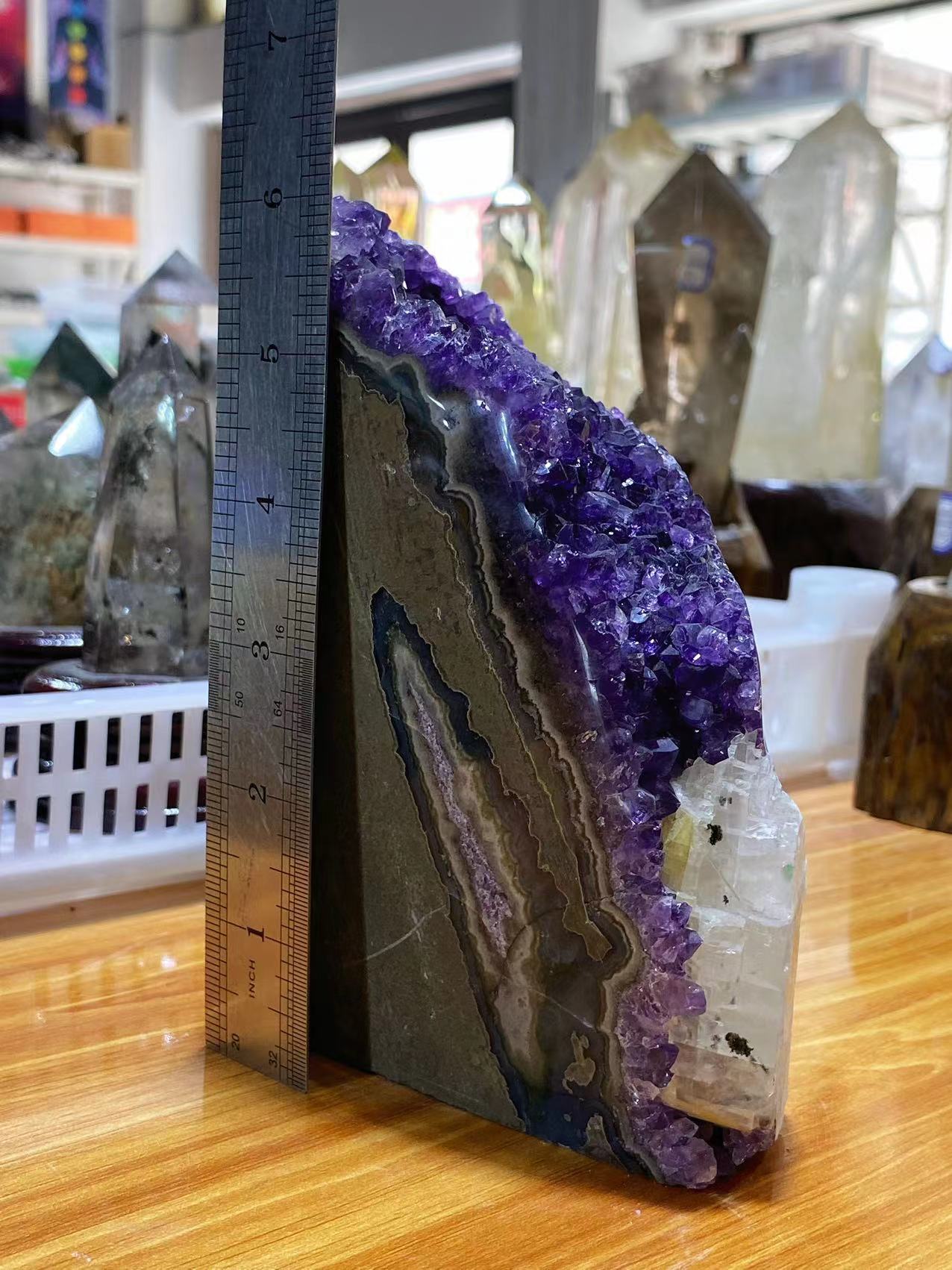 Uruguay Amethyst clusters freeform with calcite #2079