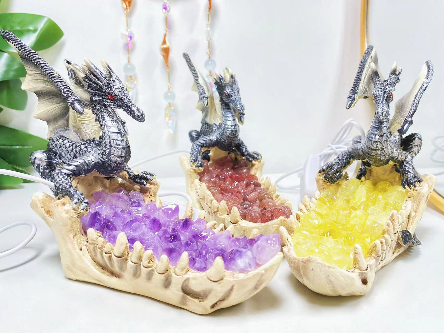 Resin Chips flying dragon with boat light