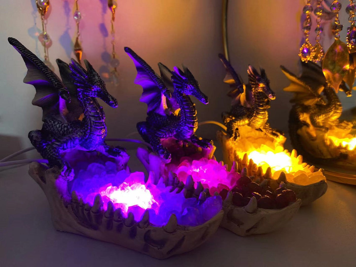 Resin Chips flying dragon with boat light
