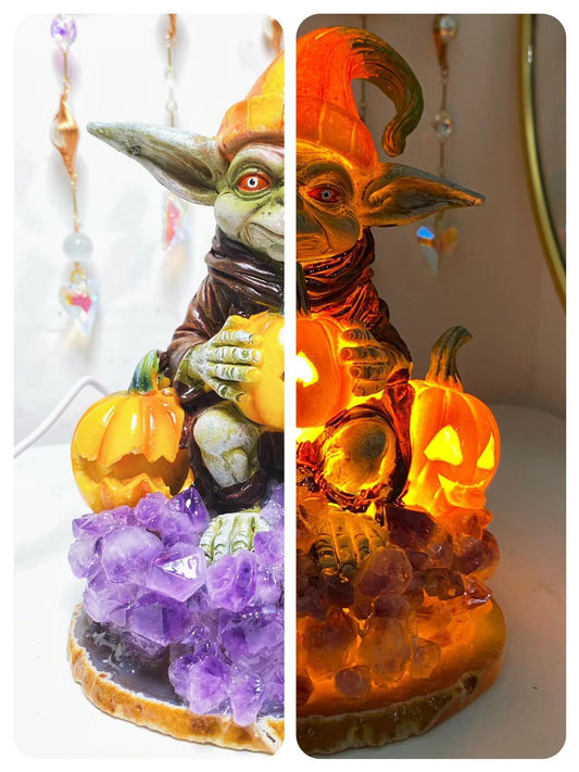 2/3 pumpkins witch light