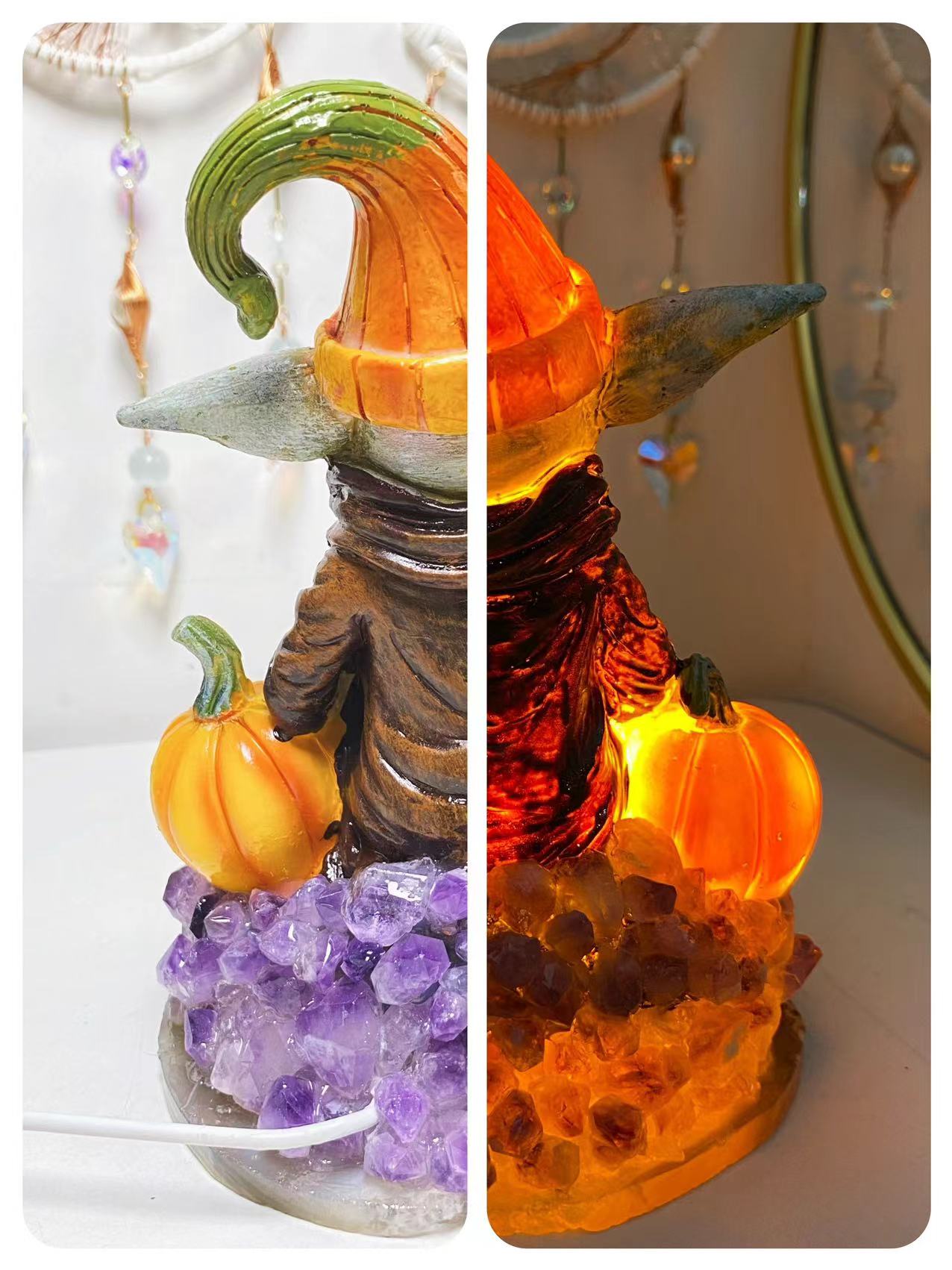 2/3 pumpkins witch light