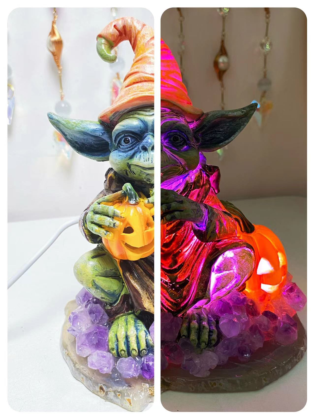 2/3 pumpkins witch light