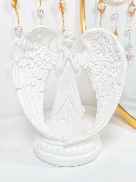 Resin White Angel Sphere stand