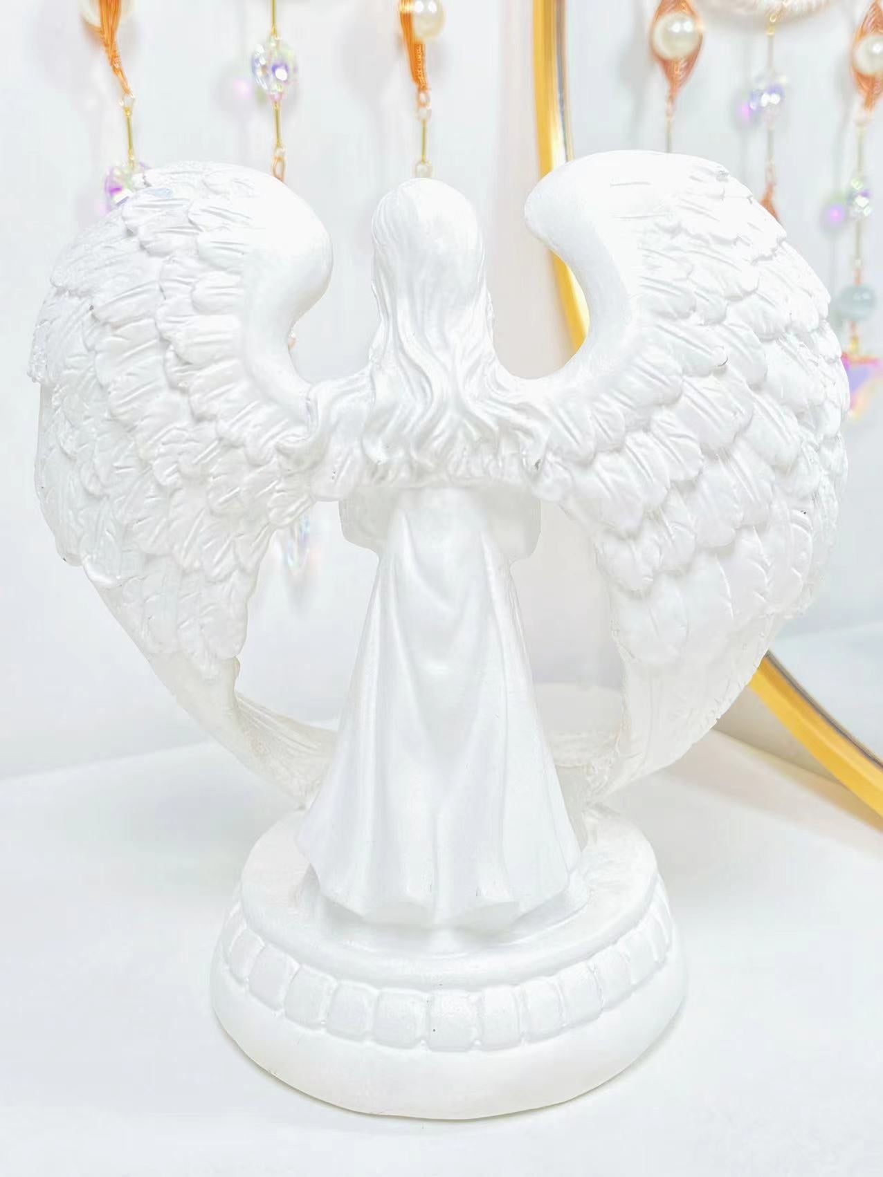 Resin White Angel Sphere stand