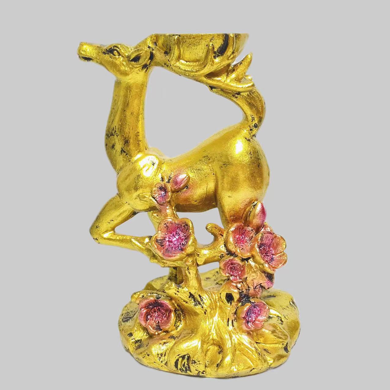 Resin sika deer sphere stand