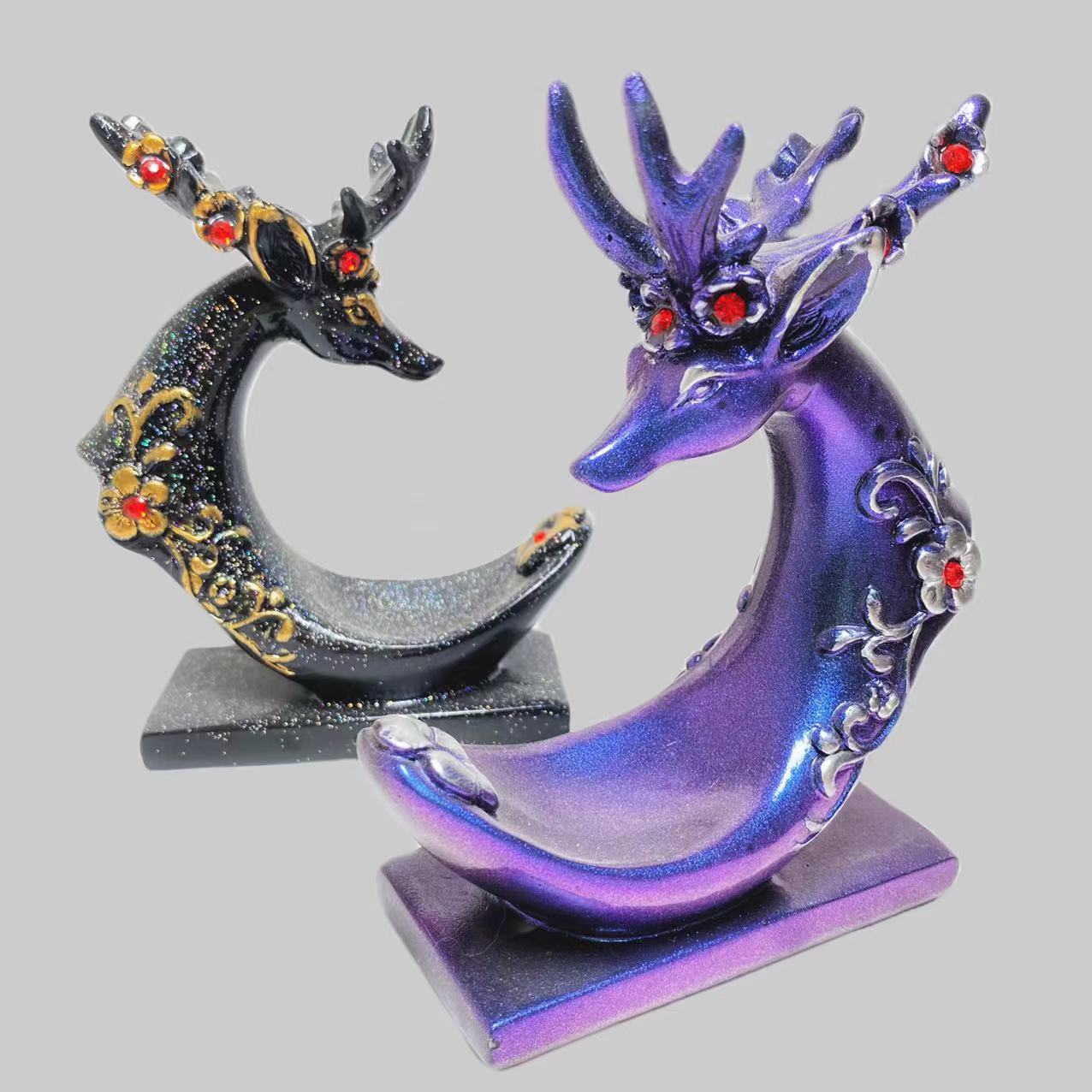 Resin deer head sphere stand